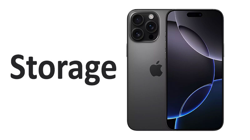 Apple iPhone 16 Pro Max Storage: Capacity & Type
