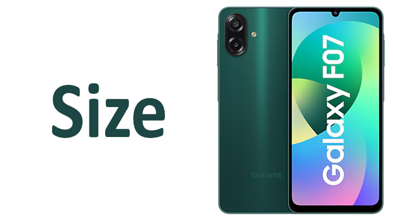 Samsung Galaxy F07 Size Screen, Dimensions & Comparisons